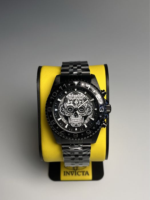 Invicta 43753, годинник інвікта скелетон, часы с черепом