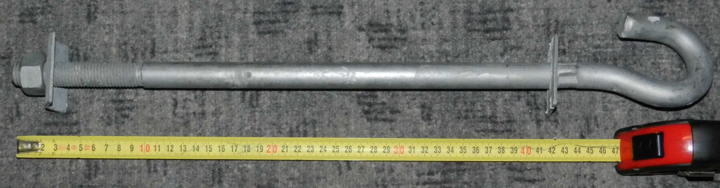 Śruba hakowa do linii napowietrznej 420 mm, stal ocynkowana 20mm
