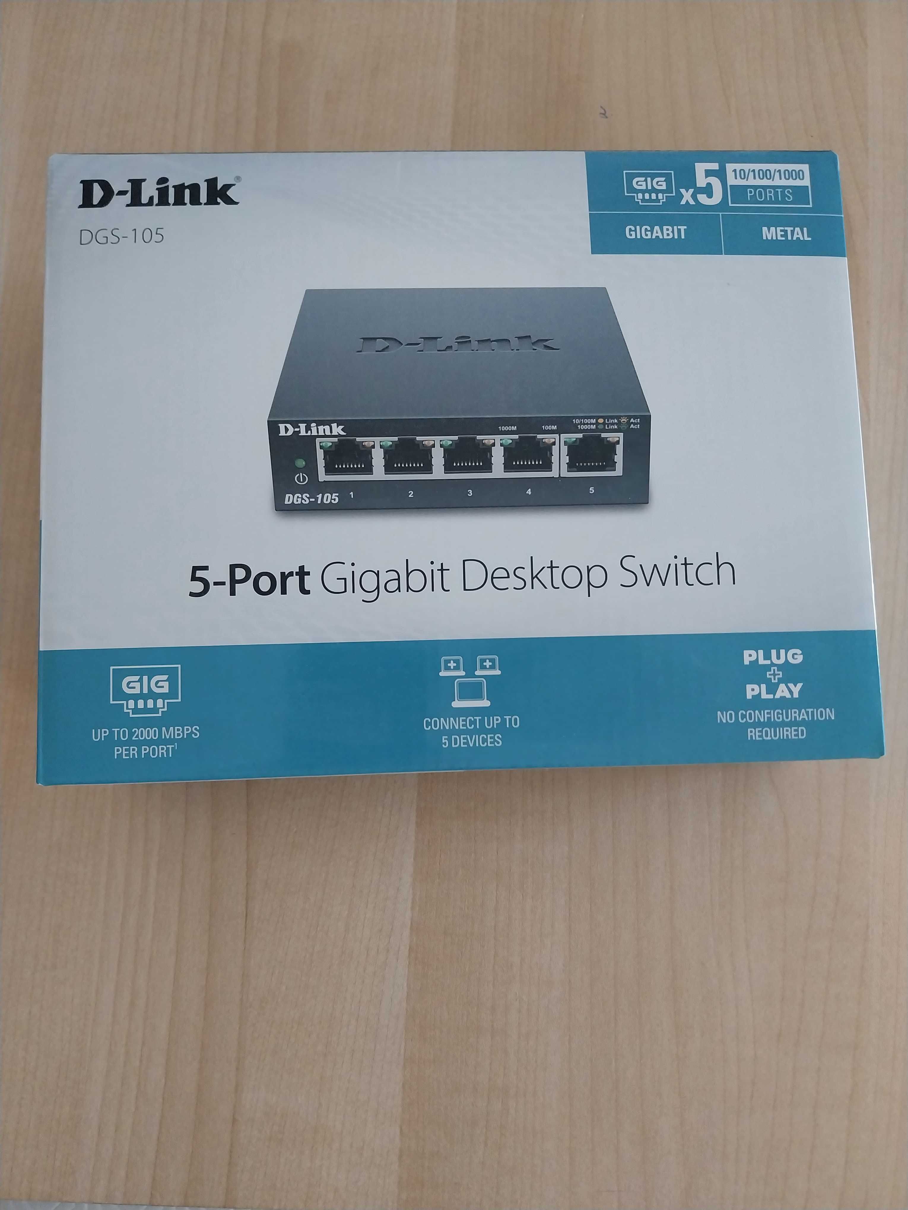 Switch D-Link 5 Portas Gigabit