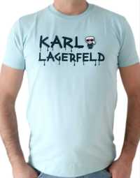 Karl Lagerfeld T-shirt koszulka niebieska r.S,M,L,XL