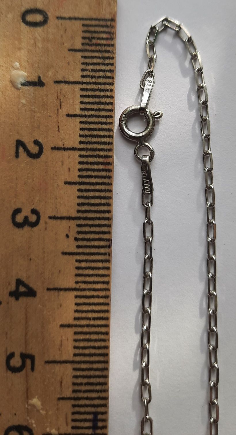 Серебряная цепочка якорная цепь 925 проба, 22 см. детская. Новая.