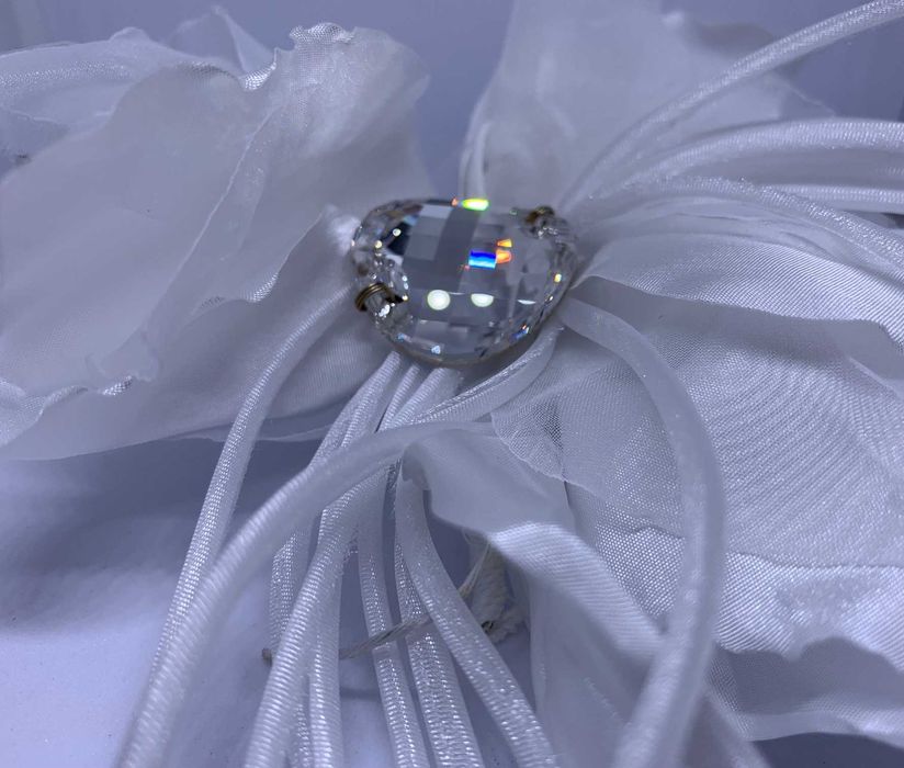 średnia ozdoba ślubna kwiat duży kryształ panna młoda outlet nowa boho