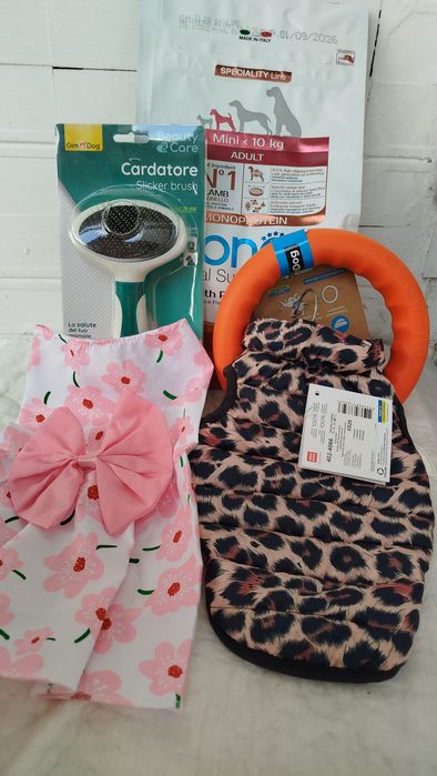 Жилетка, пулер корм і пуходерка для собак