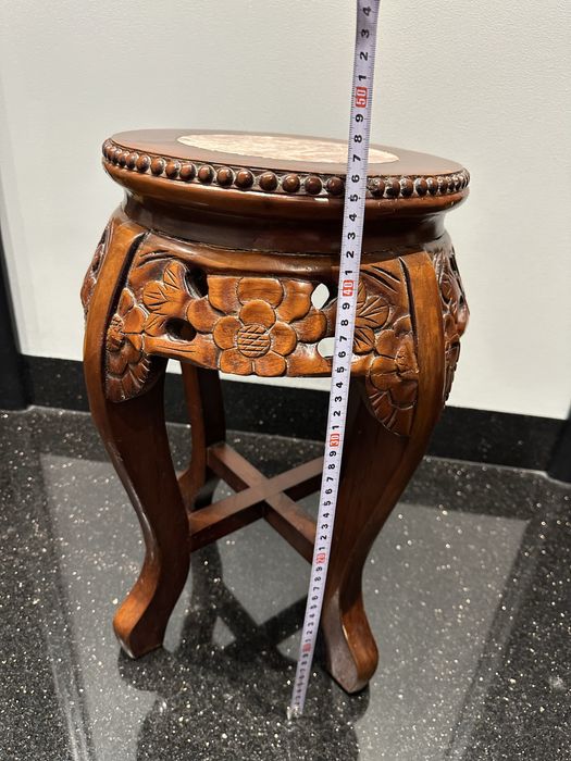 Stojak na kwiat stary drewniany mały stolik vintage