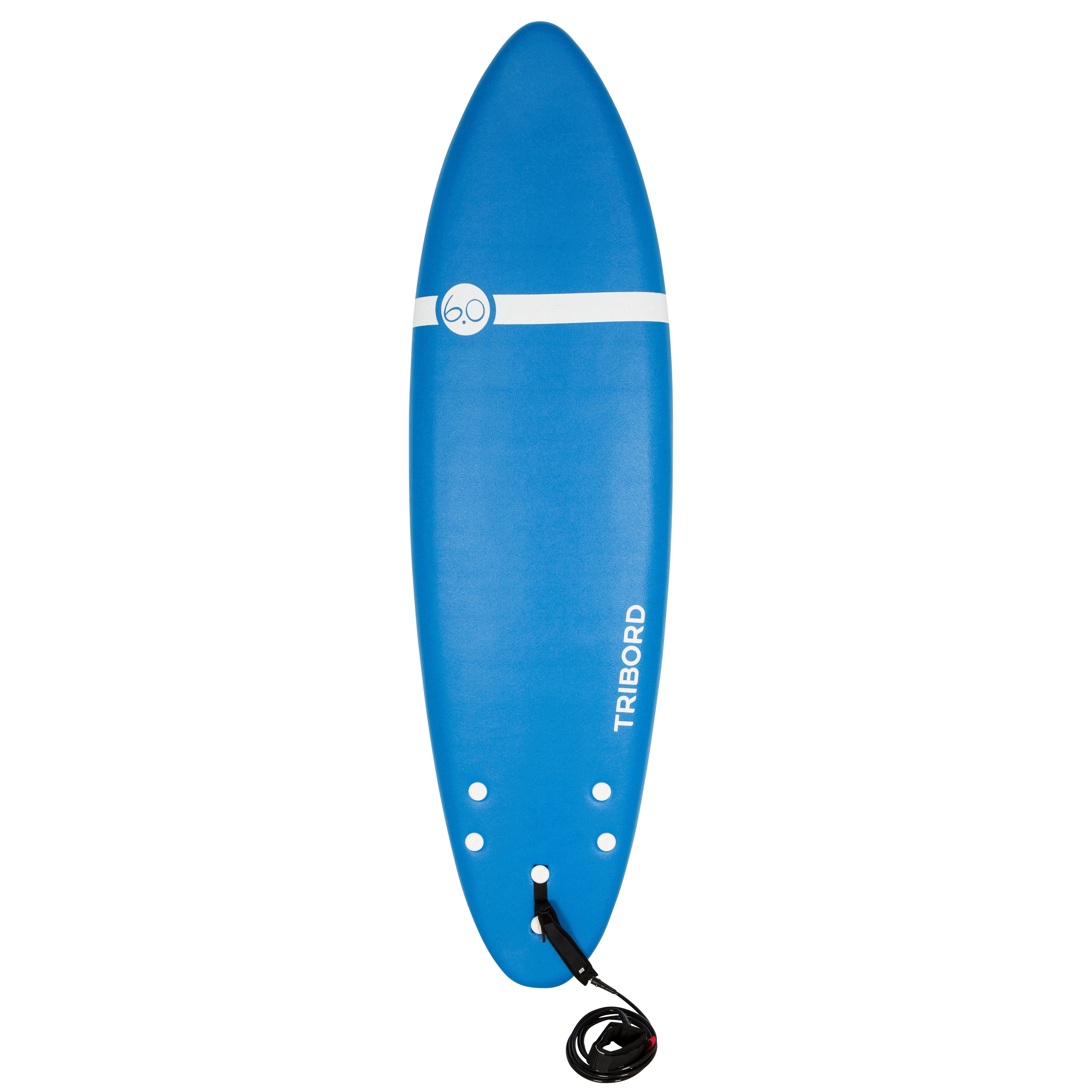 Prancha de SURF 100 espuma 6" fornecida com leash.