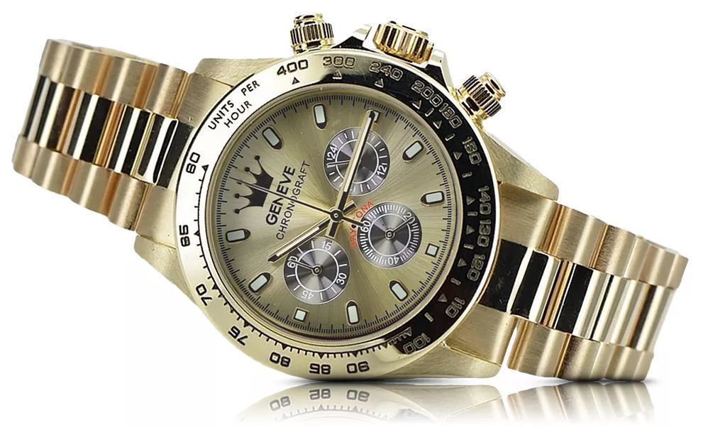 Złoty zegarek z bransoletą męski 14k Geneve mw014ydgb&mbw015y Wrocław