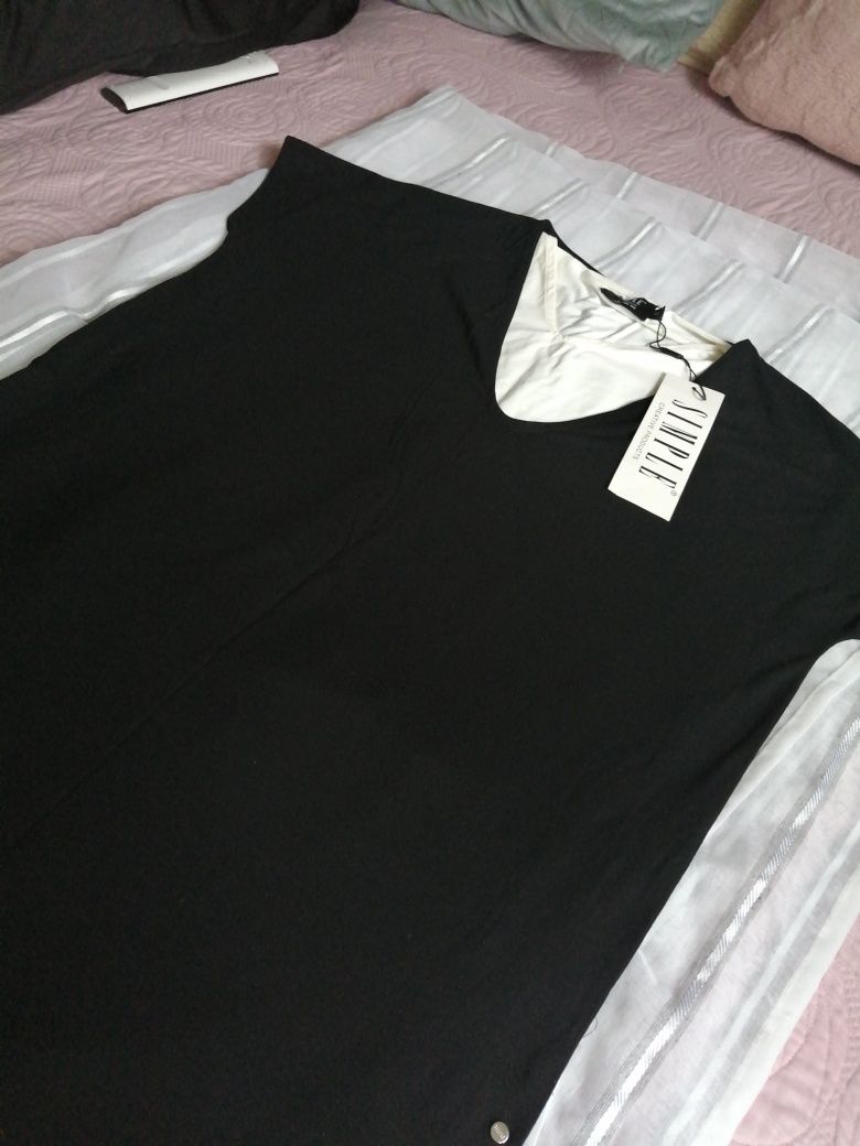 Sukienka simple czarno-biała