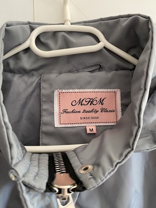 Szara kurtka damska wiatrówka/ przeciwdeszczowa ze ściągaczami