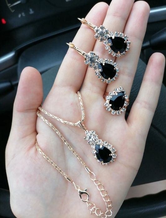 5 szt zestaw bizuterii z cyrkoniami