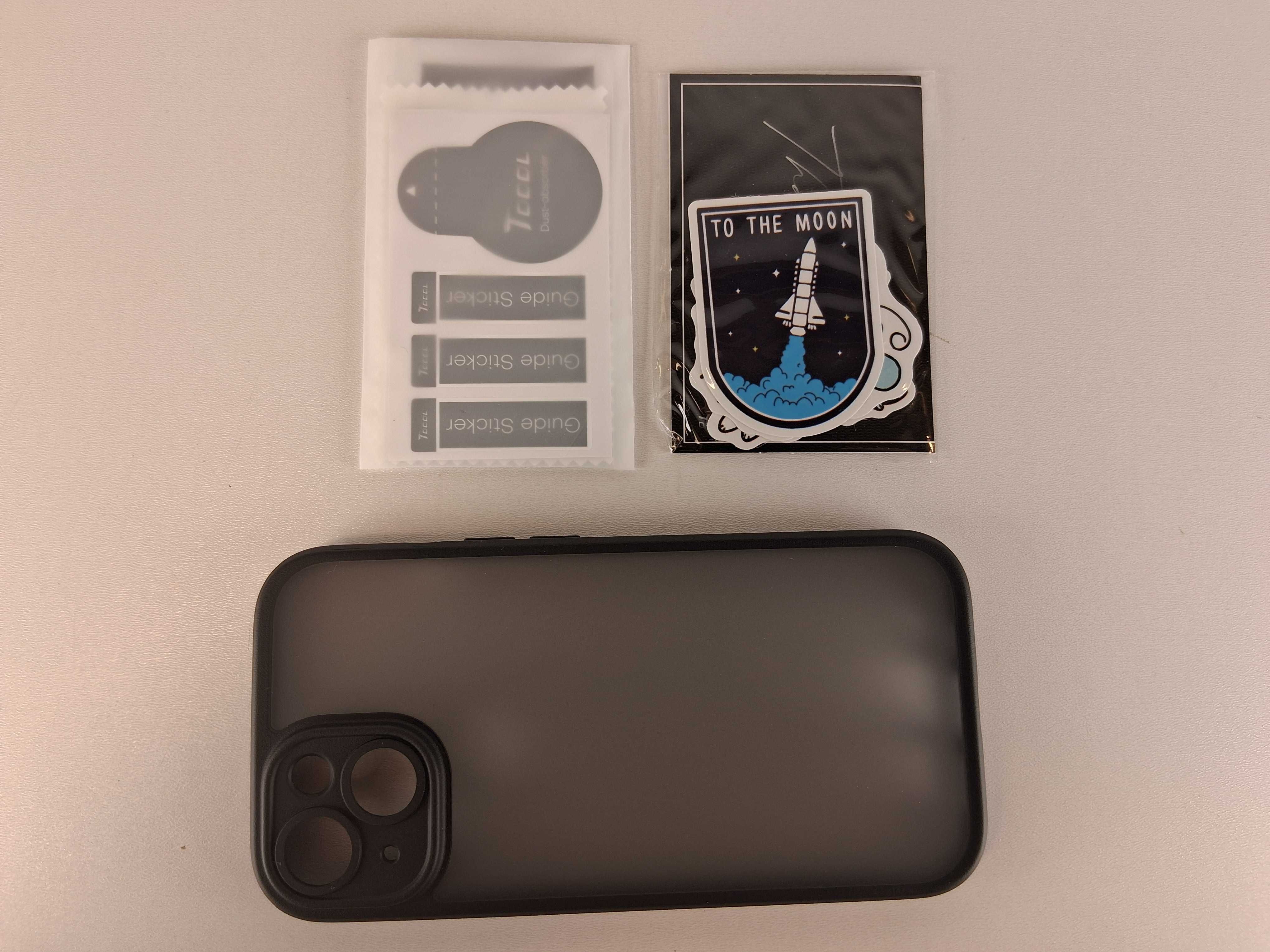 Y132 Zestaw Ochronny Tocol do iPhone 15 Szkło Etui Czarne Nowy
