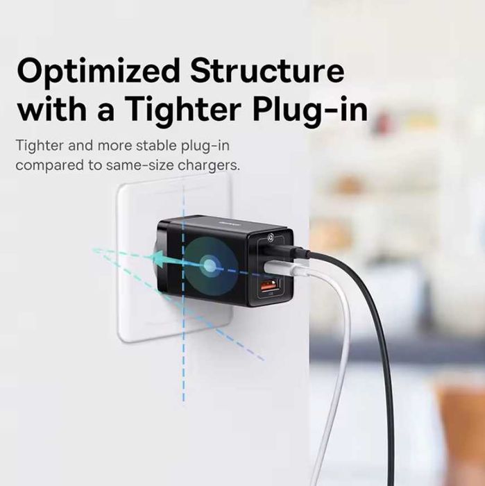 Зарядний пристрій/Зарядка Baseus GaN5 Pro 65W + USB TypeC кабель
