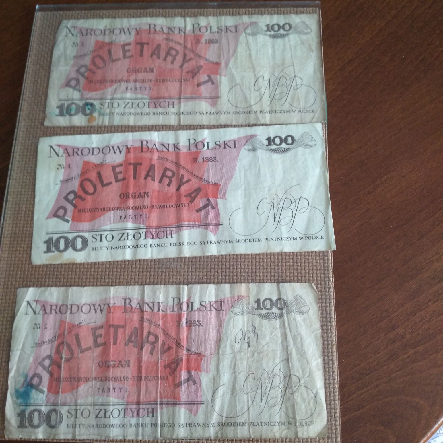 Banknoty 100zl Prl ,1988r TN,1988r RL,1986r SS