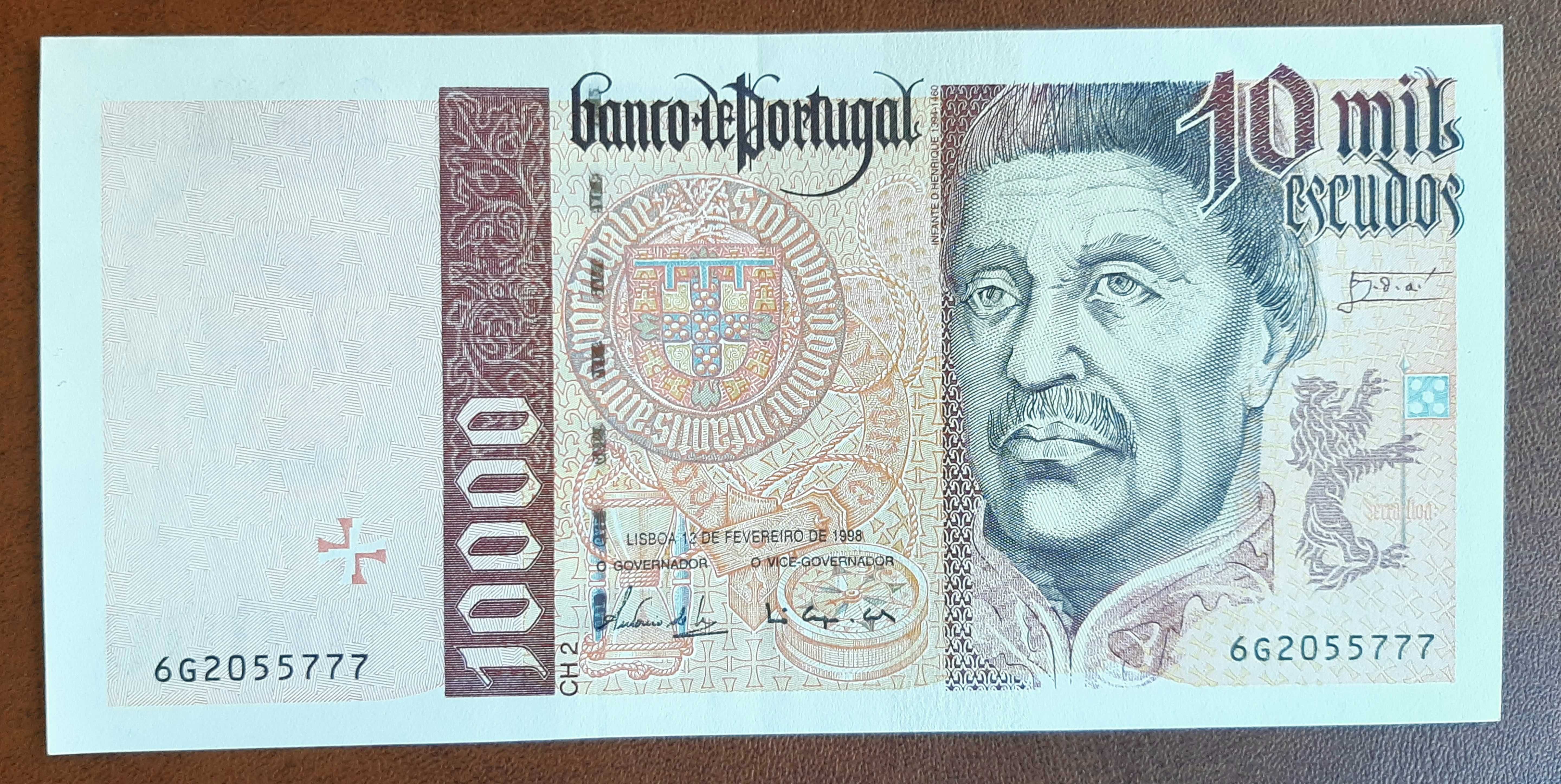 Nota 10.000 escudos da serie Navegadores, 1998