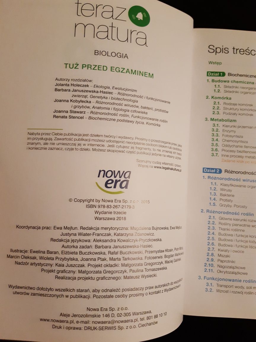 Teraz matura. Biologia. Tuż przed egzaminem Praca zbiorowa Nowa Era