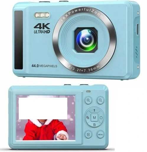 Aparat cyfrowy4K ekran IPS 44 MP2,4cala16-krotny zoom cyfrowyNIEBIESKI