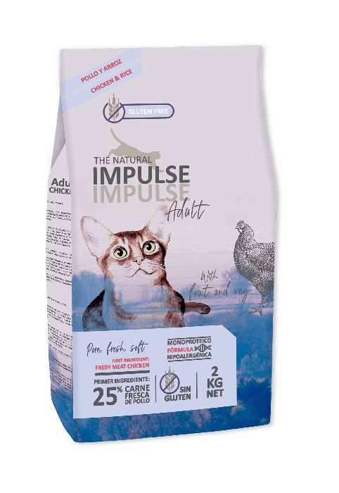 Ração - THE NATURAL IMPULSE P/Gato Adulto - FRANGO - Saco de 2kg / 8kg