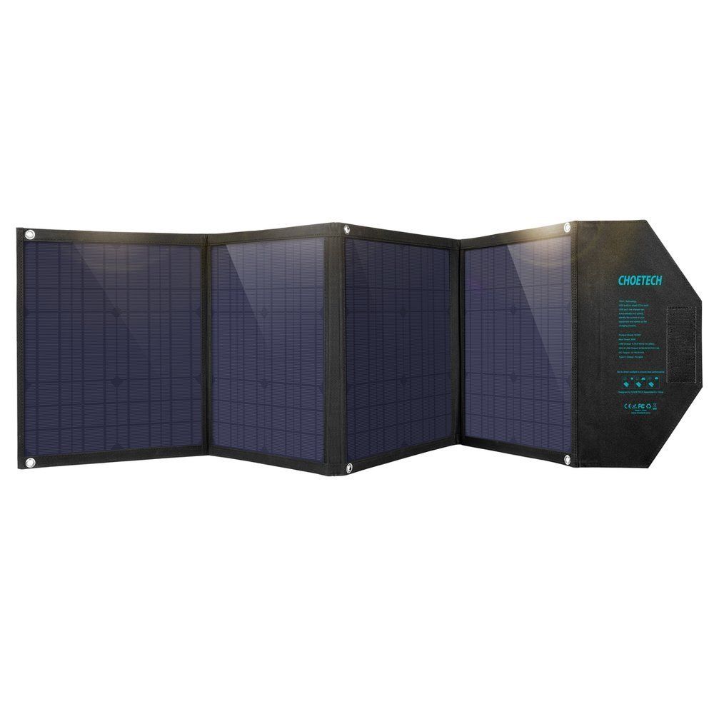 duża ładowarka solarna 80w rozkładana dc usb c 2xusb pd qc czarna