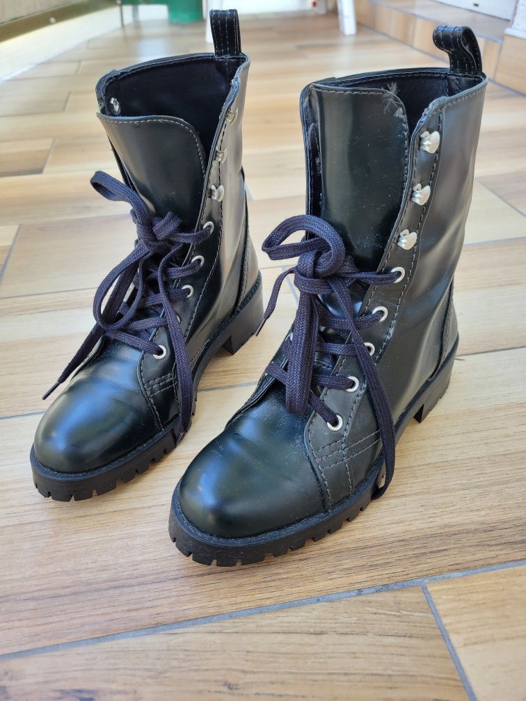 Zara Nowe Skórzane Botki 37 + Skórzane spodnie