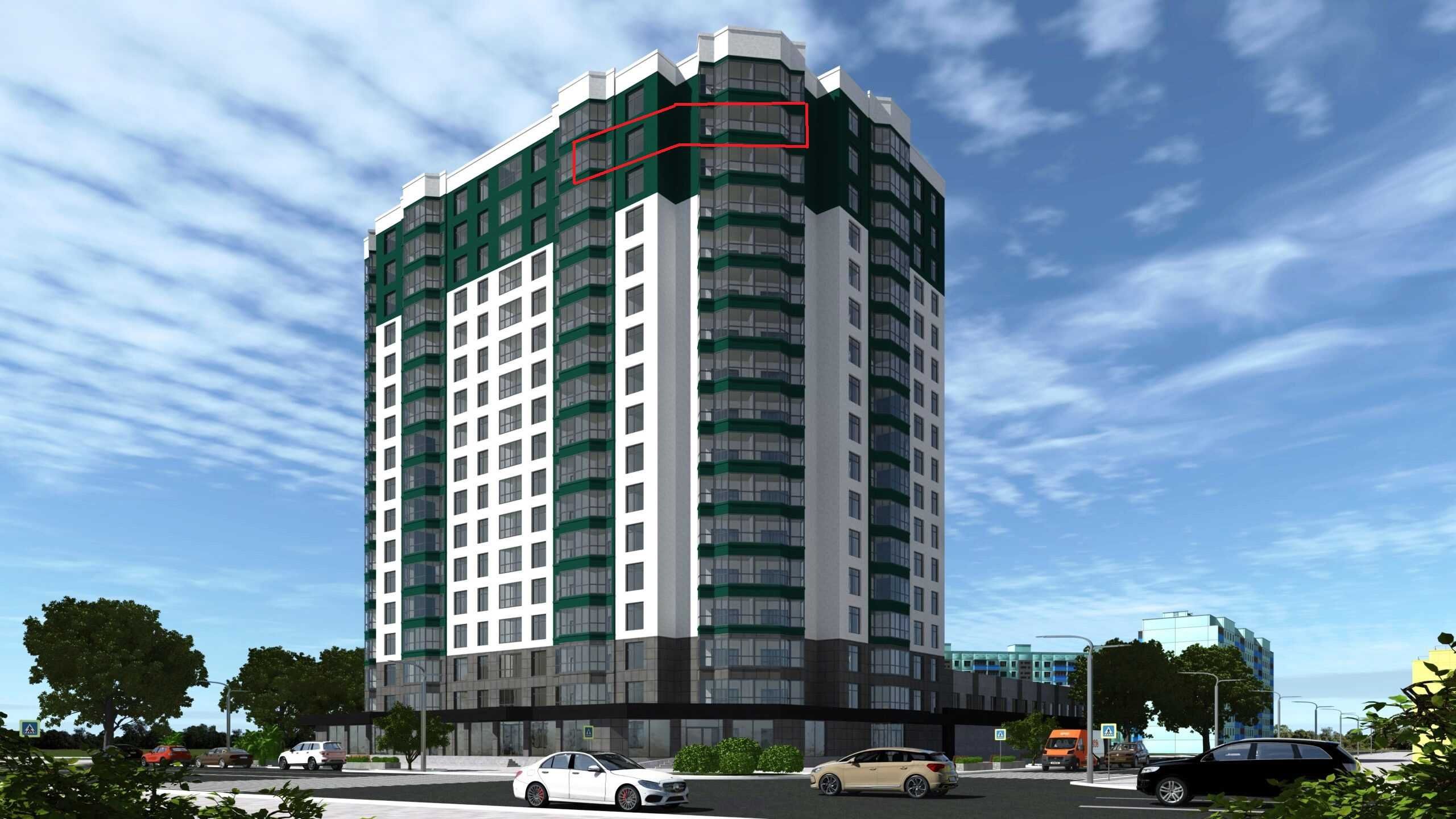 Продам трикімнатну квартиру площею 109,17 м2 на 16 поверсі