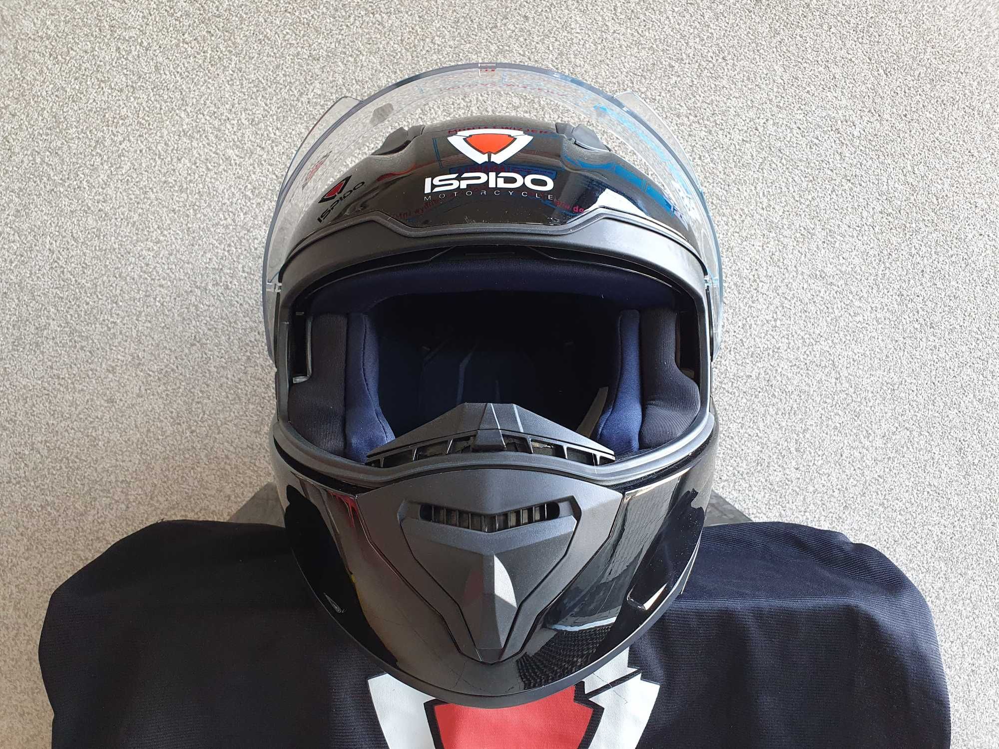 Kask motocyklowy integralny Ispido - czarny/błysk XL