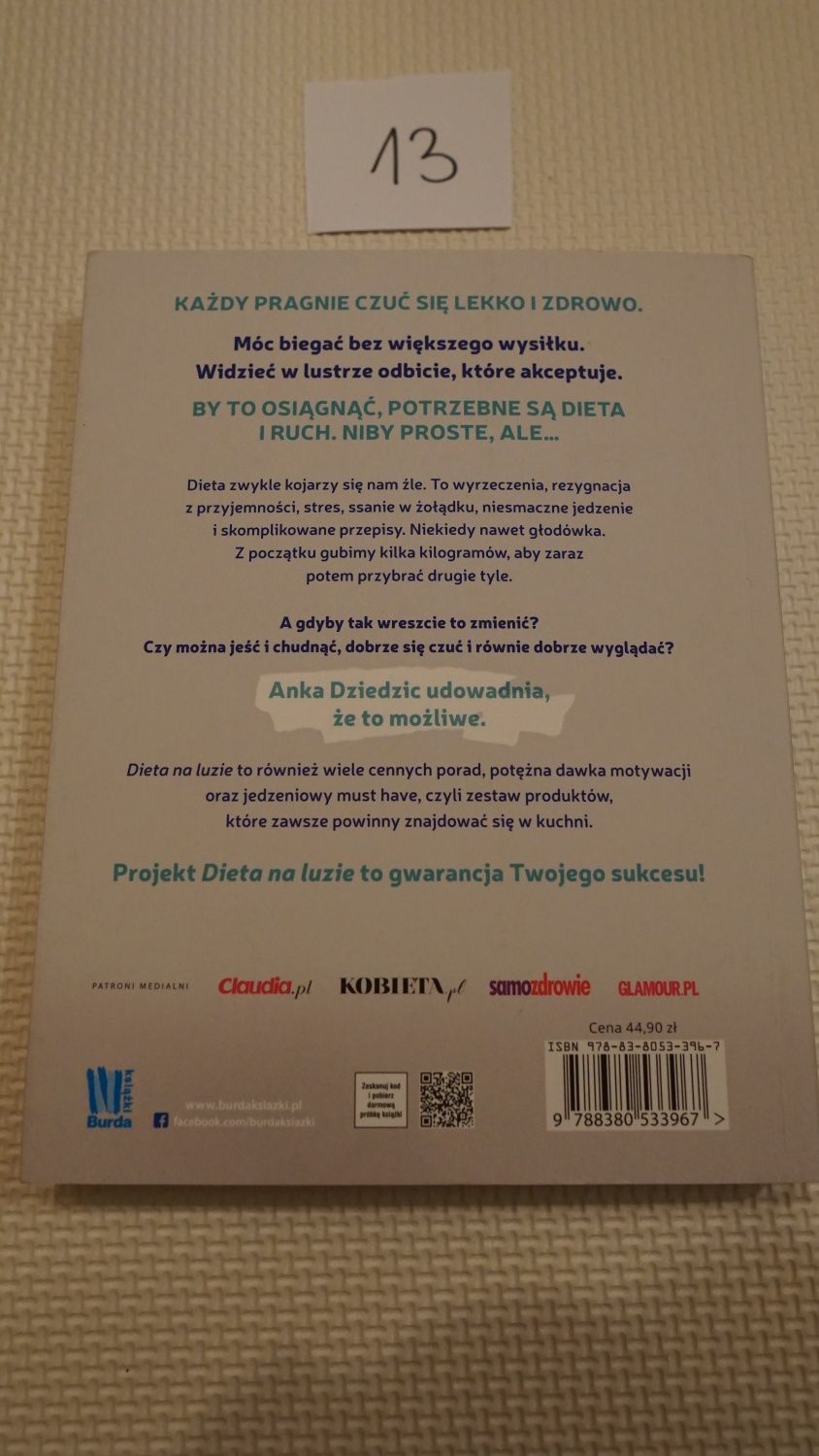 Dieta na luzie Schudnij zdrowo z 1800 kcal bez wyrzeczeń A.Dziedzic