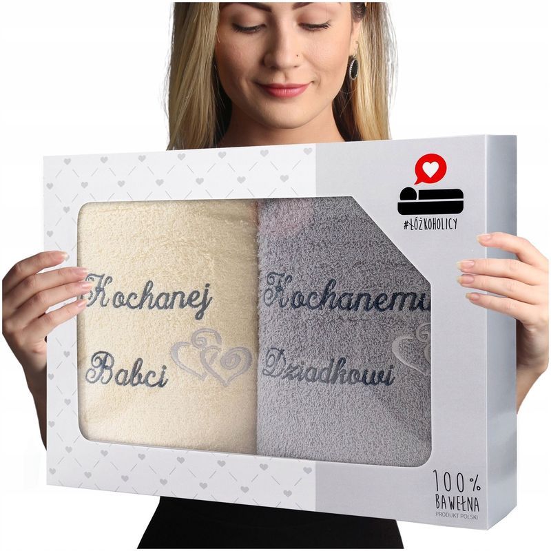 Komplet ręczników kąpielowych frotte 2szt 70x140 Luba Dzień Babci i Dz
