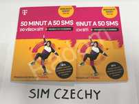 Czechy sim karta T-mobile 100kc saldo nowe startery czeskie tmobile