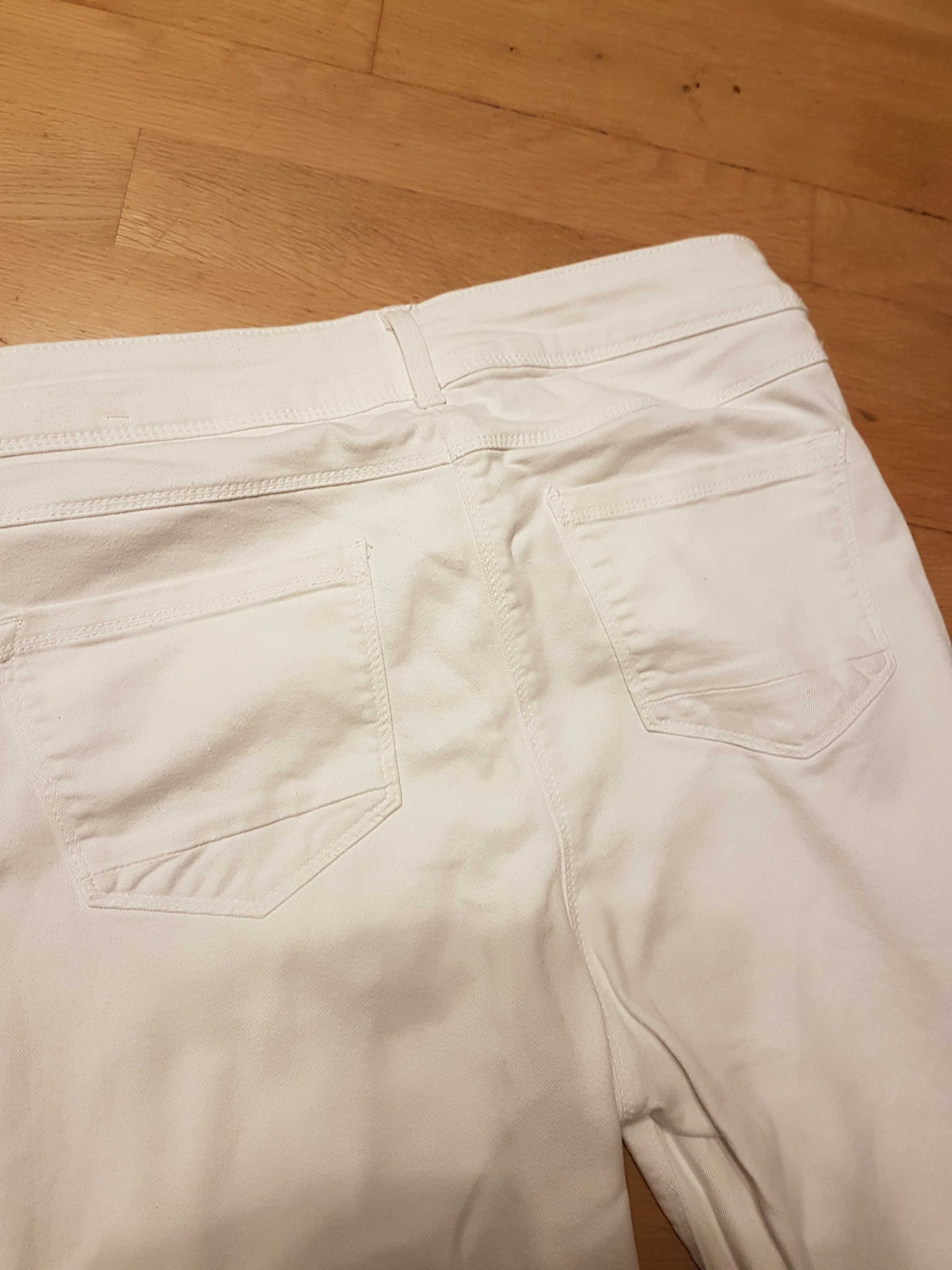 Jeansy spodnie białe L/XL