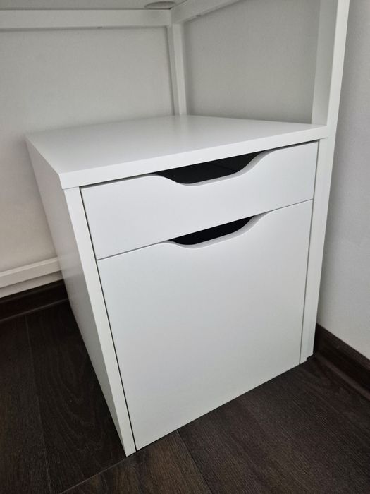 Komoda na kółkach kontenerek biurko alex ikea białe nowe