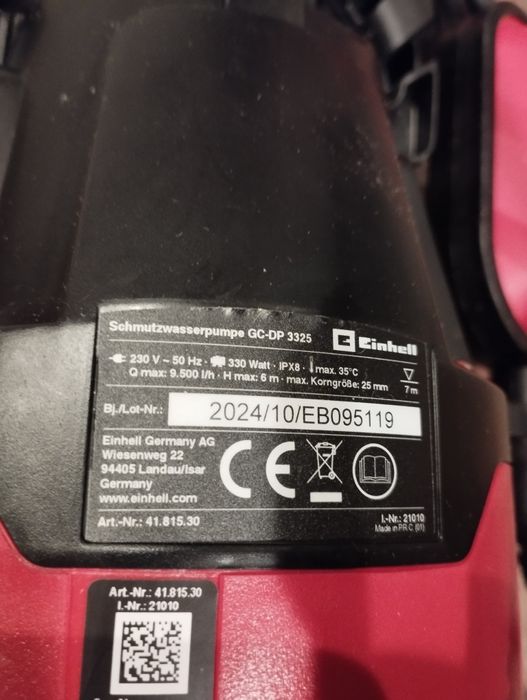 Pompa wody brudnej Einhell gc-dp 3325