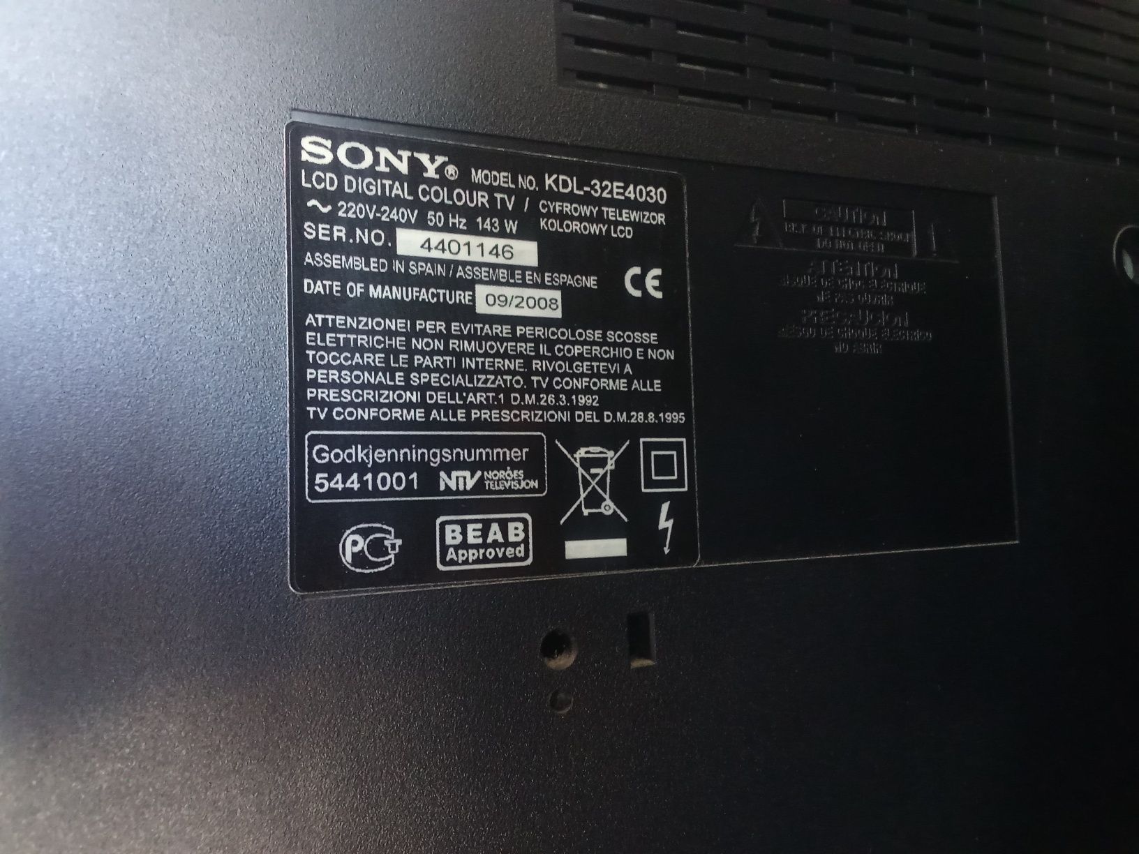 Sony 32 polegadas, HDMI, Digital