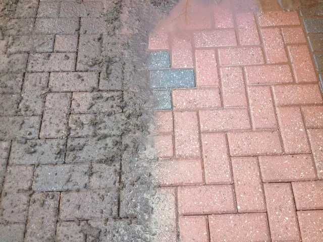 Чистка двора, мойка плитки и брущатки керхером качественно