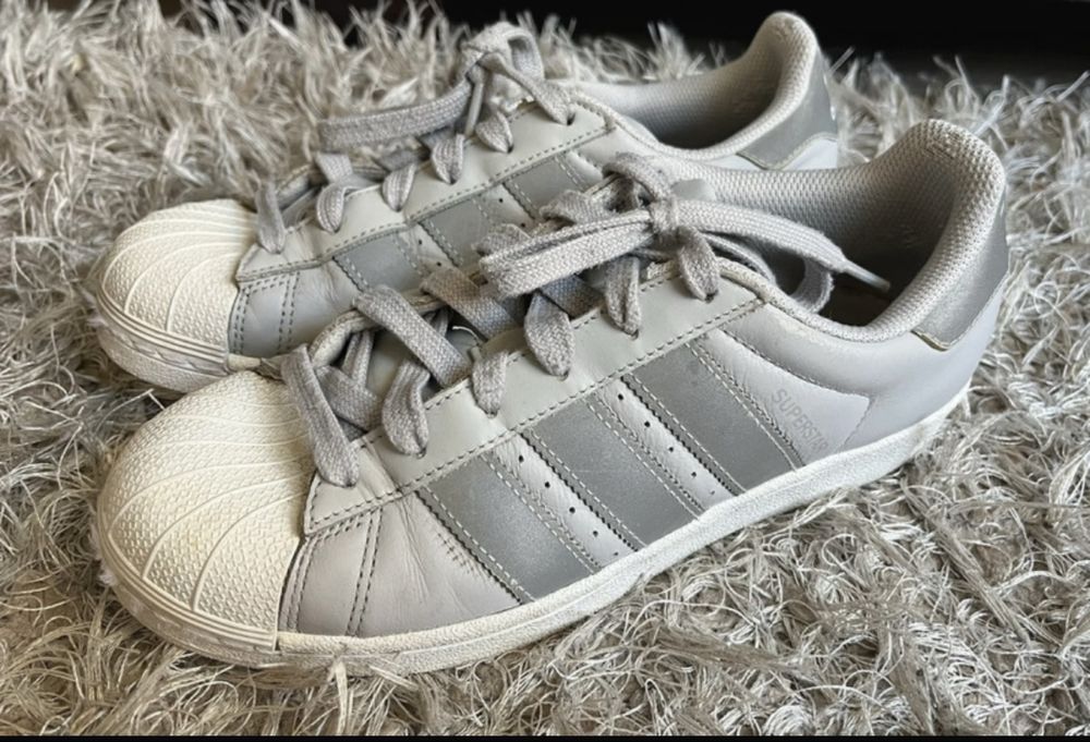 Szare sneakersy damskie Adidas Superstar  37 38