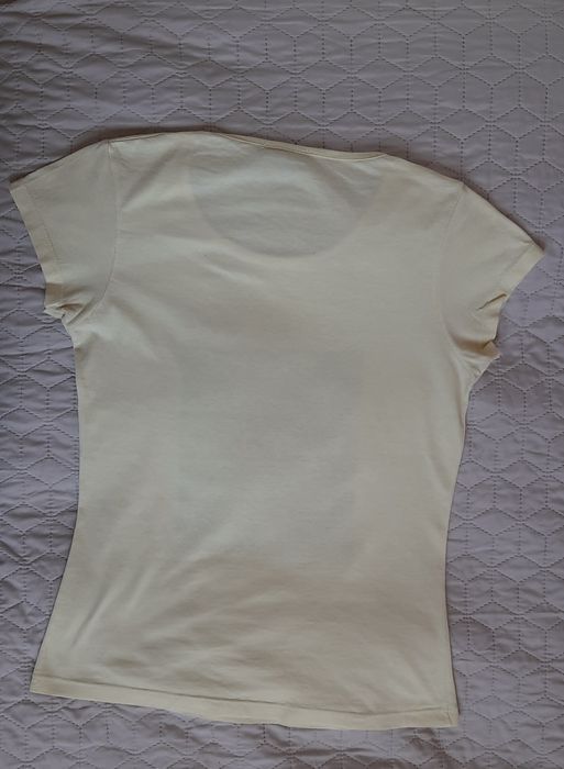 Żółta koszulka brokatowa ozdoba nadruk H&B S