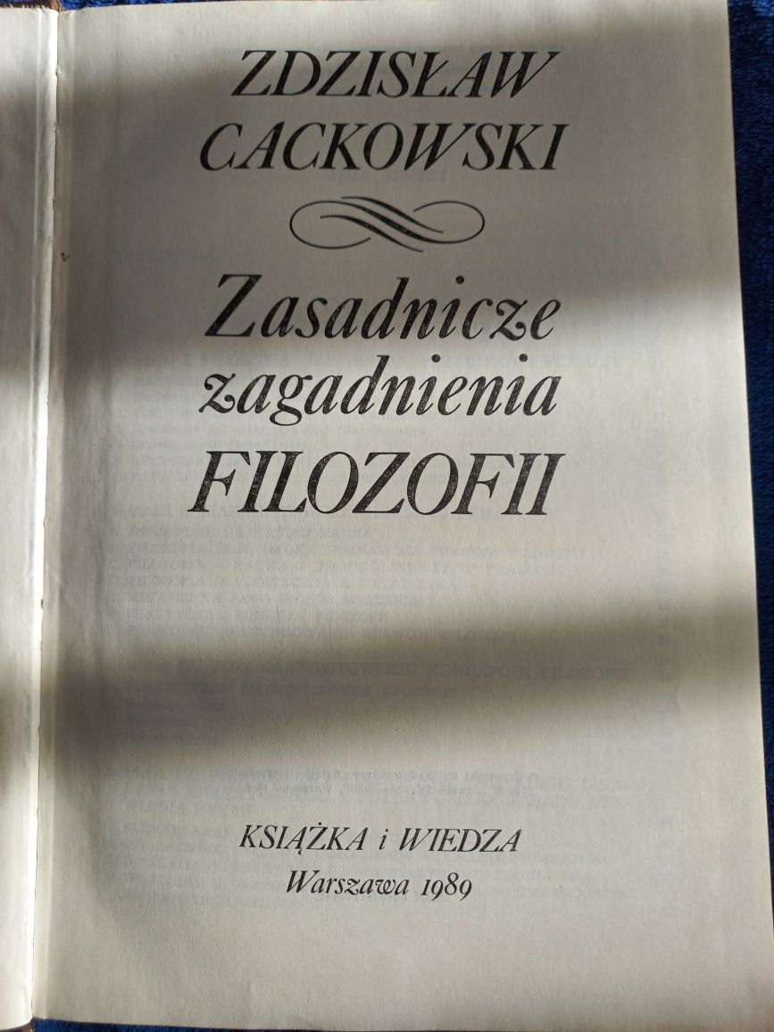 Zasadnicze zagadnienia Filozofii,  Zdzisław Cackowski