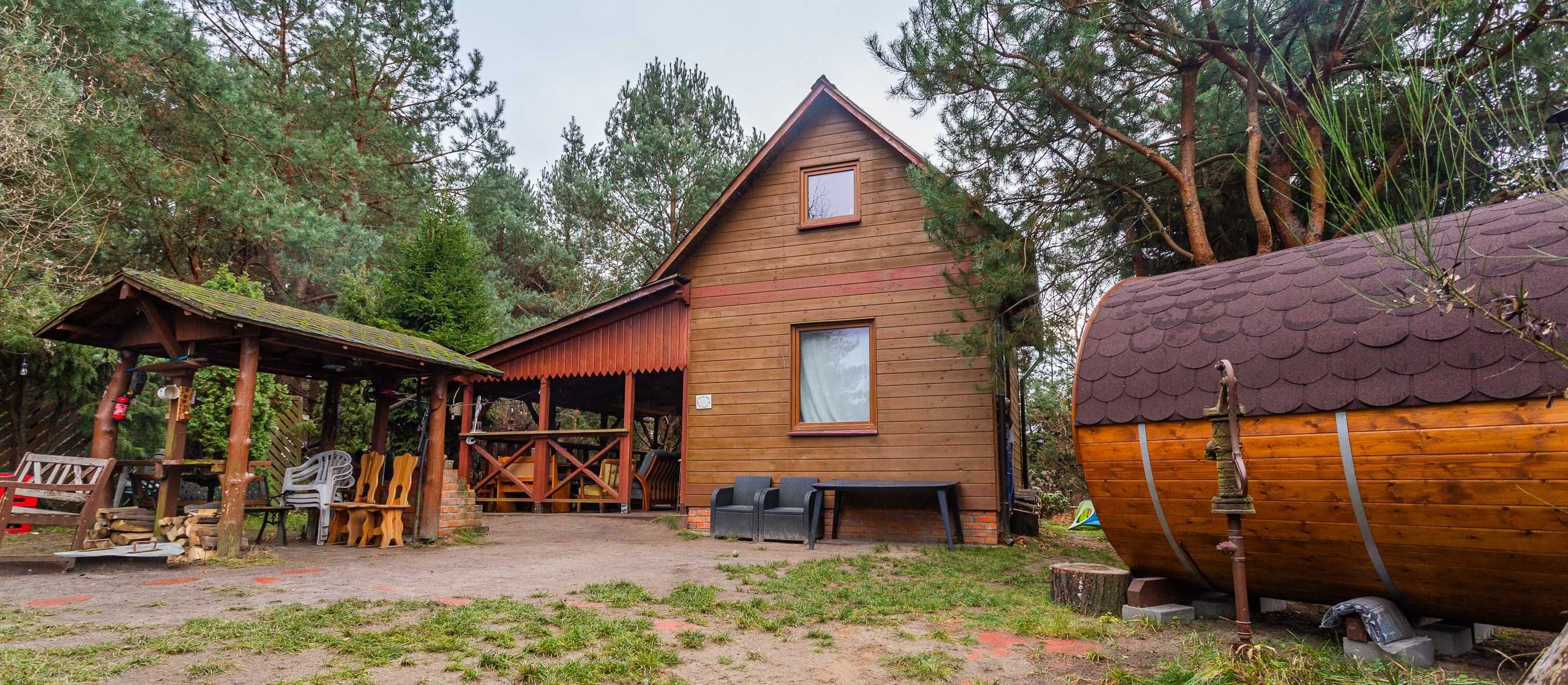 Domek Sauna i Działka w Dąbrówce pod Lublinem.ognisko grill spokój