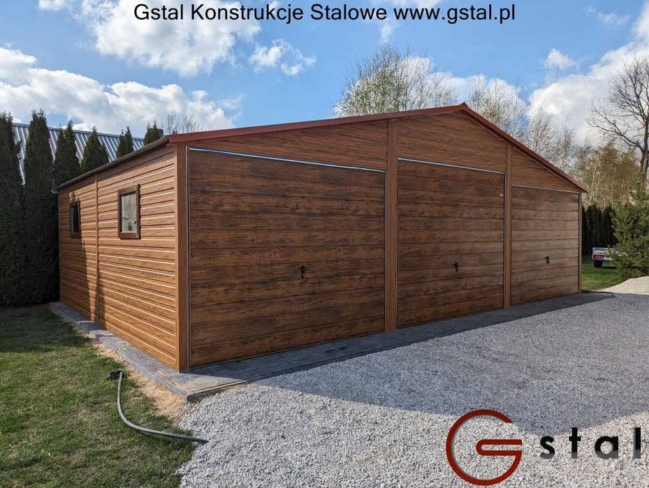 garaż 9x6 brama 220 cm 2x okno drzwi filc ściana 240 cm solidny profil