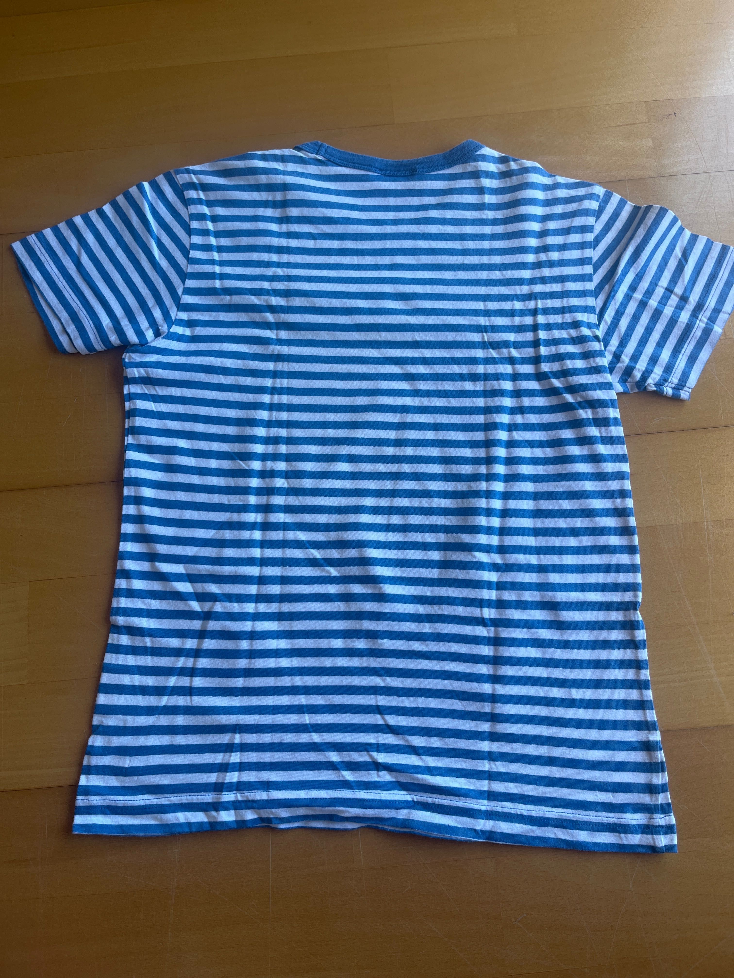 T-Shirt Às Riscas Brancas E Azuis BENNETON Rapaz