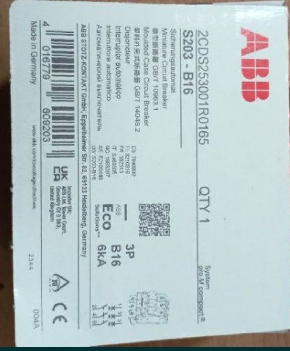 Wyłącznik nadprądowy - S200 - 3P - 16 A - B - (AC) 6 kA