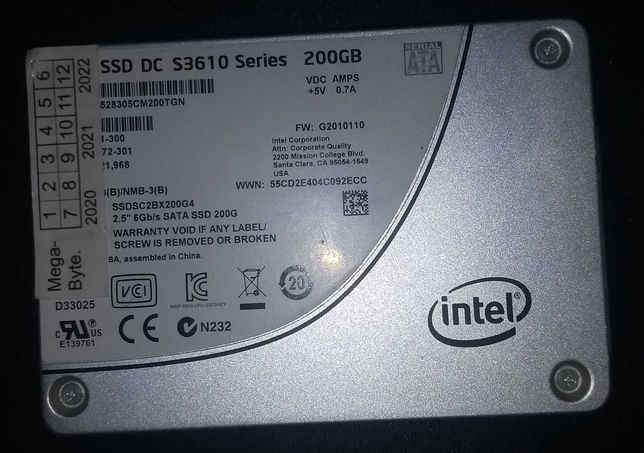 SSD Intel DC S3610 200Gb 2.5" SATA3