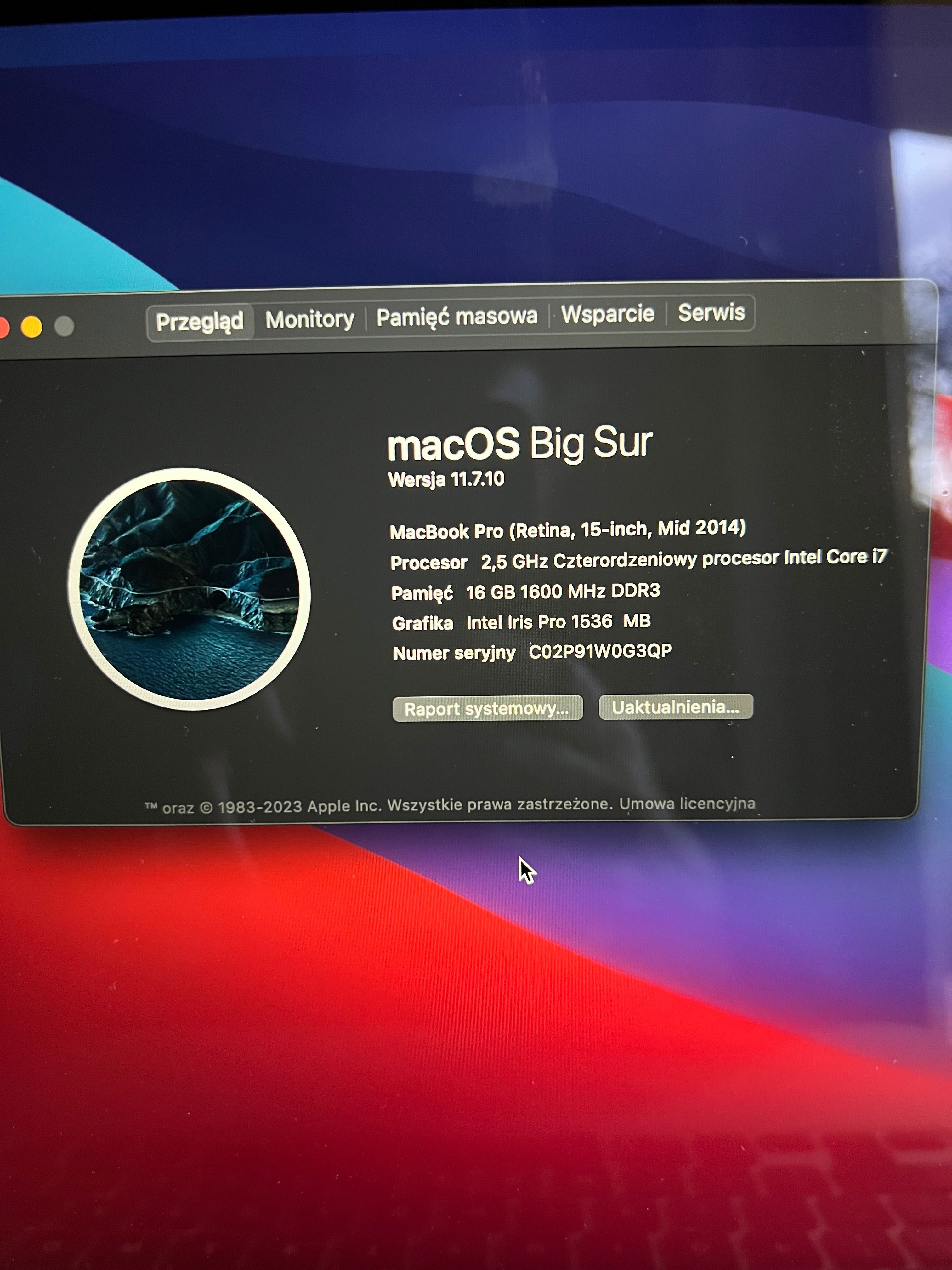 Apple MacBook Pro 11,3 Retina 15' SSD 1TB 16GB RAM nowa bateria