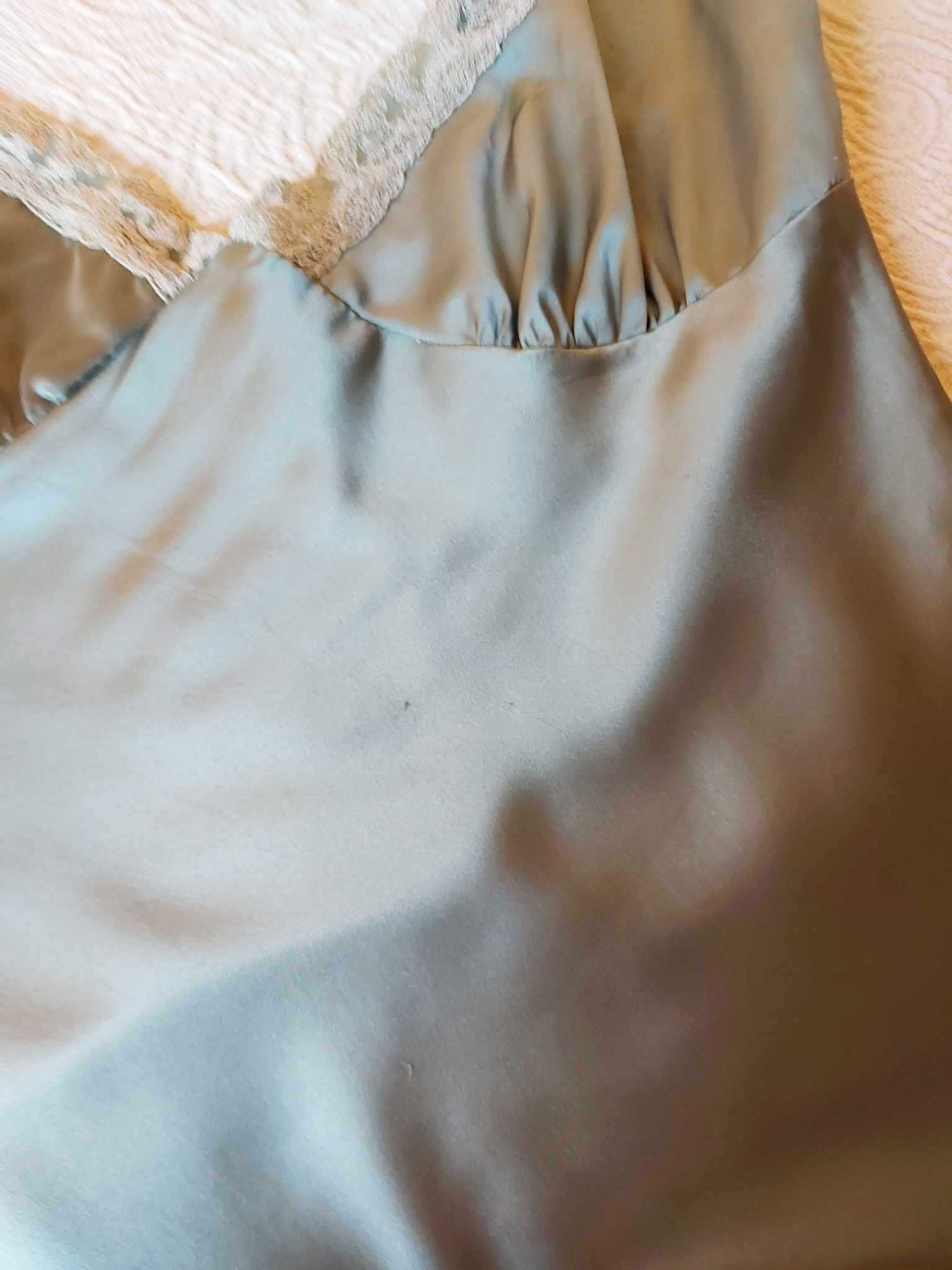 Blusa cetim verde caqui