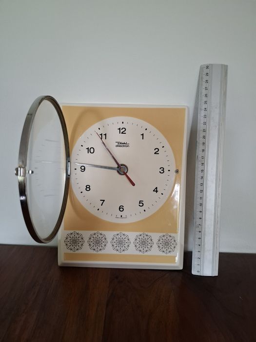 Zegar kuchenny ścienny Diehl dilectron porcelana 1960 r.