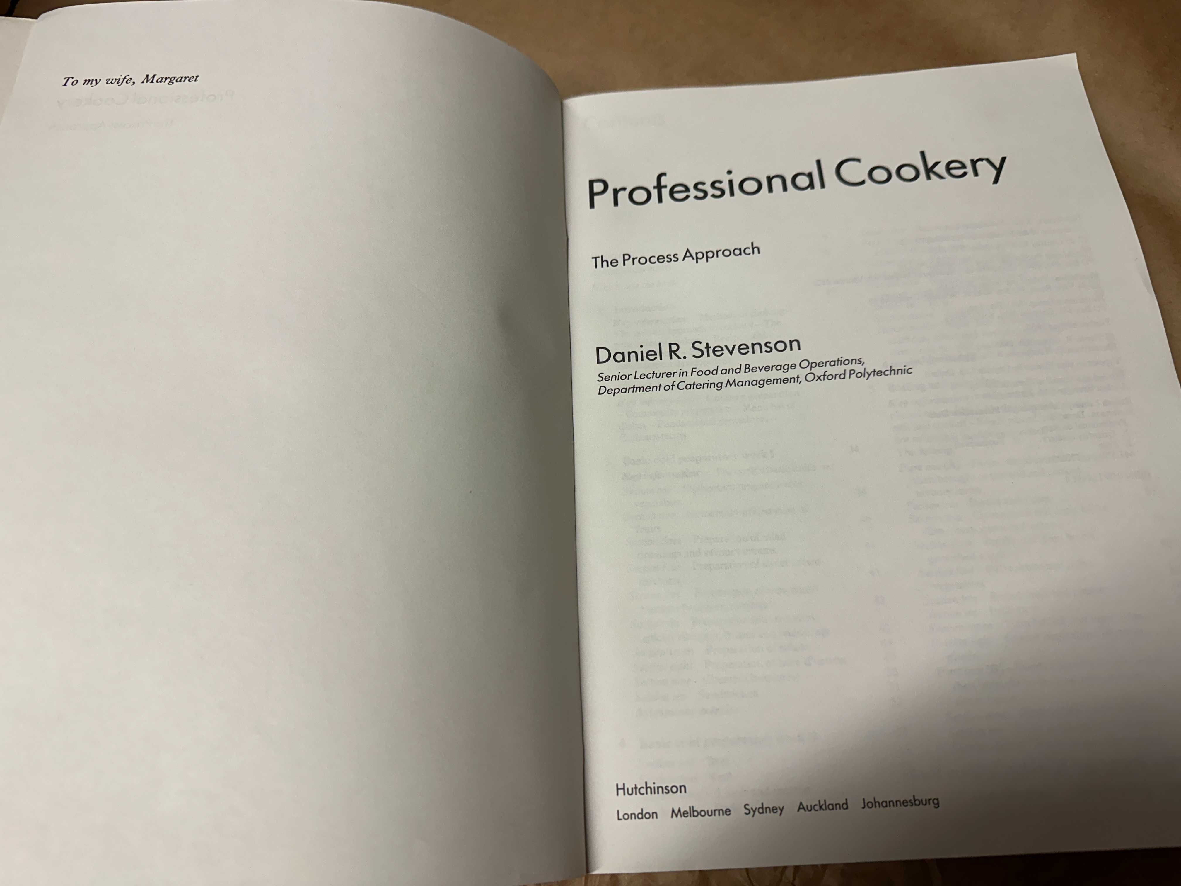 Professional Cookery: The Process Approach by Stevenson