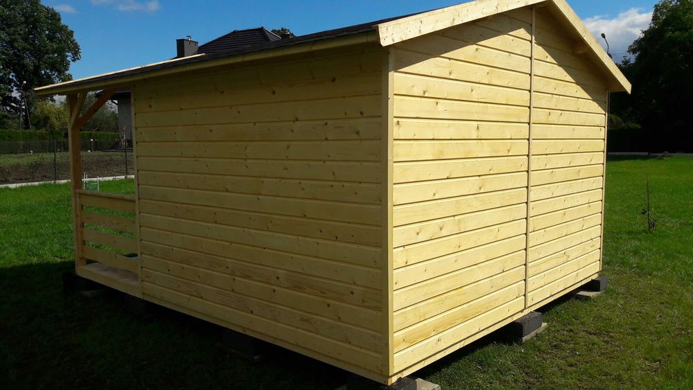 Drewniany domek ogrodowy letniskowy na działkę altana 3,8x5 z montażem