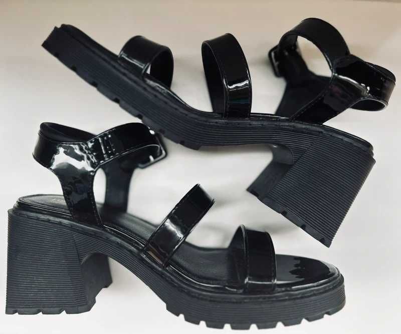 38 lakierowane pantofle sandały trapery lakierki Kpop Korea Manga Goth