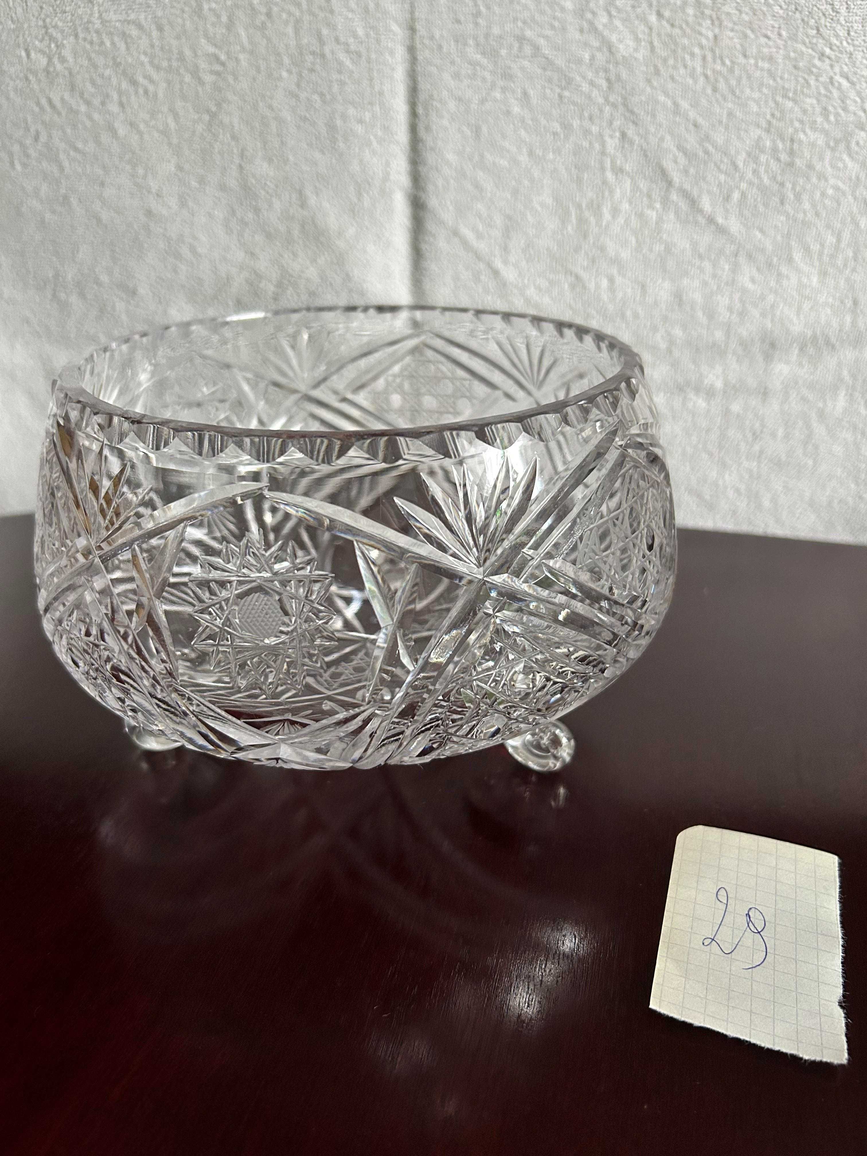 Kryształowa misa na nóżkach 17 cm