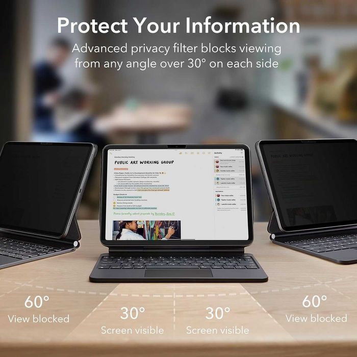 ESR Privacy Screen Protector iPad Pro 11 2024 filtr prywatyzujący