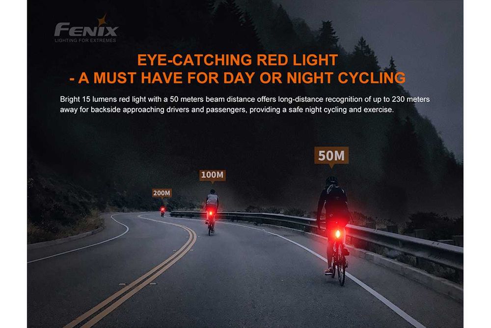 Latarka diodowa Fenix BC26R rowerowa 1600 lumenów + Tylna BC05R V2.0