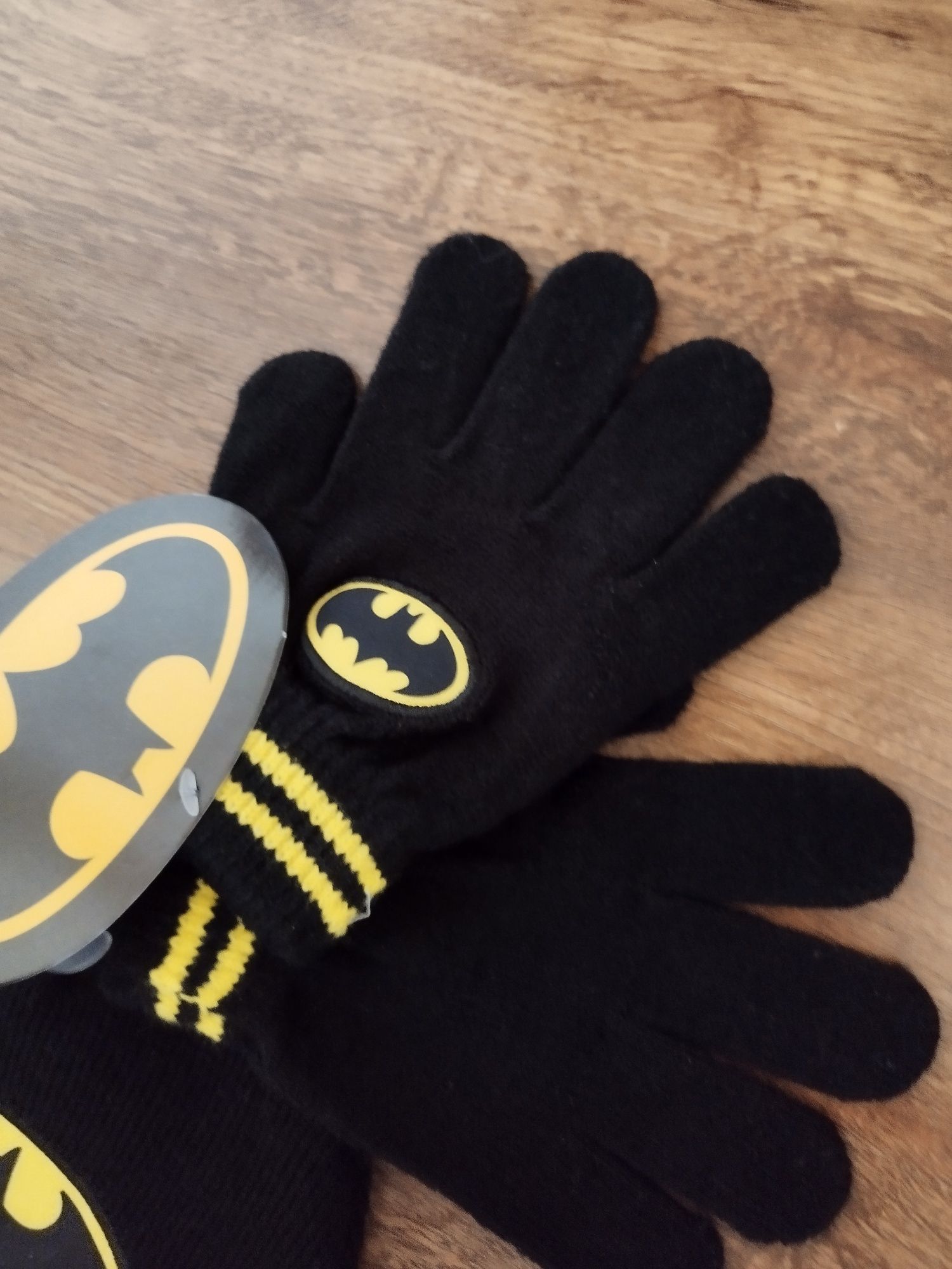 Czapka z rękawiczkami Batman dla chłopca, komplet 5-7 lat Nowe z metką